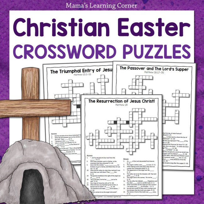 Christian easter crossword puzzle packet