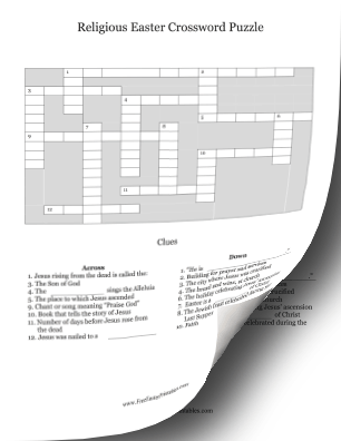 Printable religious easter crossword puzzle