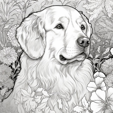 Golden retriever dibujo imãgen y fotos