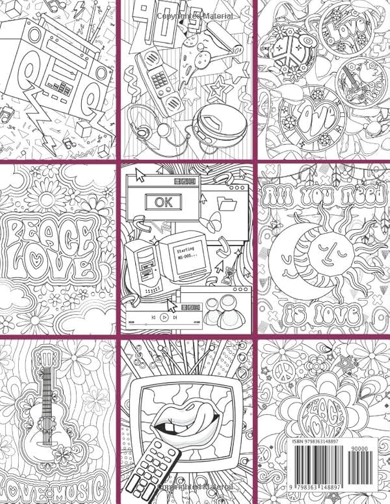 Retro coloring book for adults fun nostalgic retro designs back to the s s s positive relaxation coloring books for millennials gen x or for all generations illustrator i am