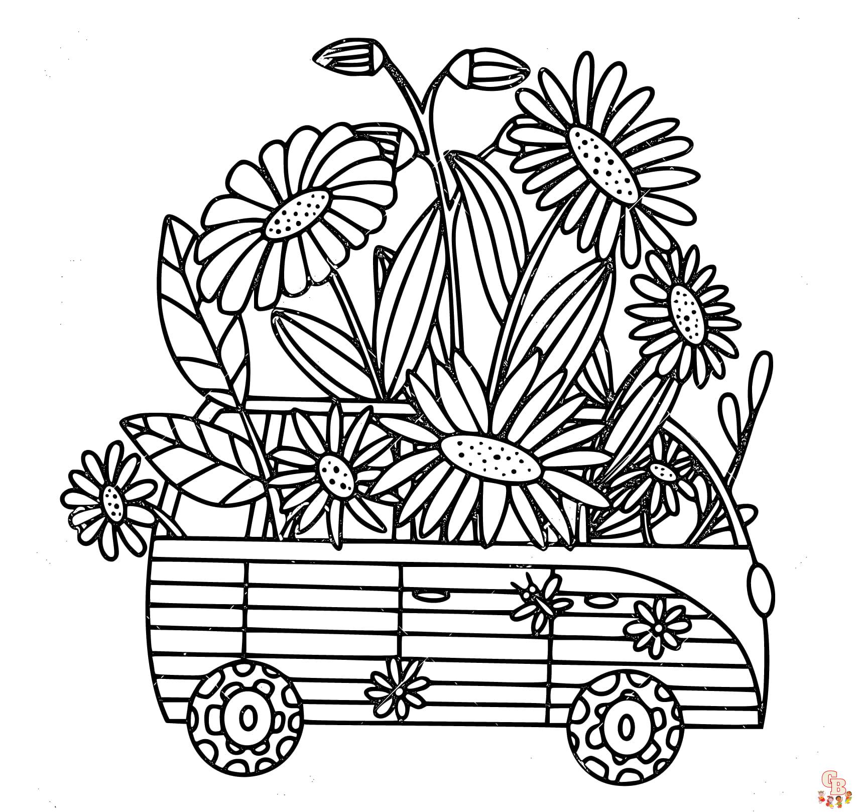 Printable retro coloring pages free for kids and adults