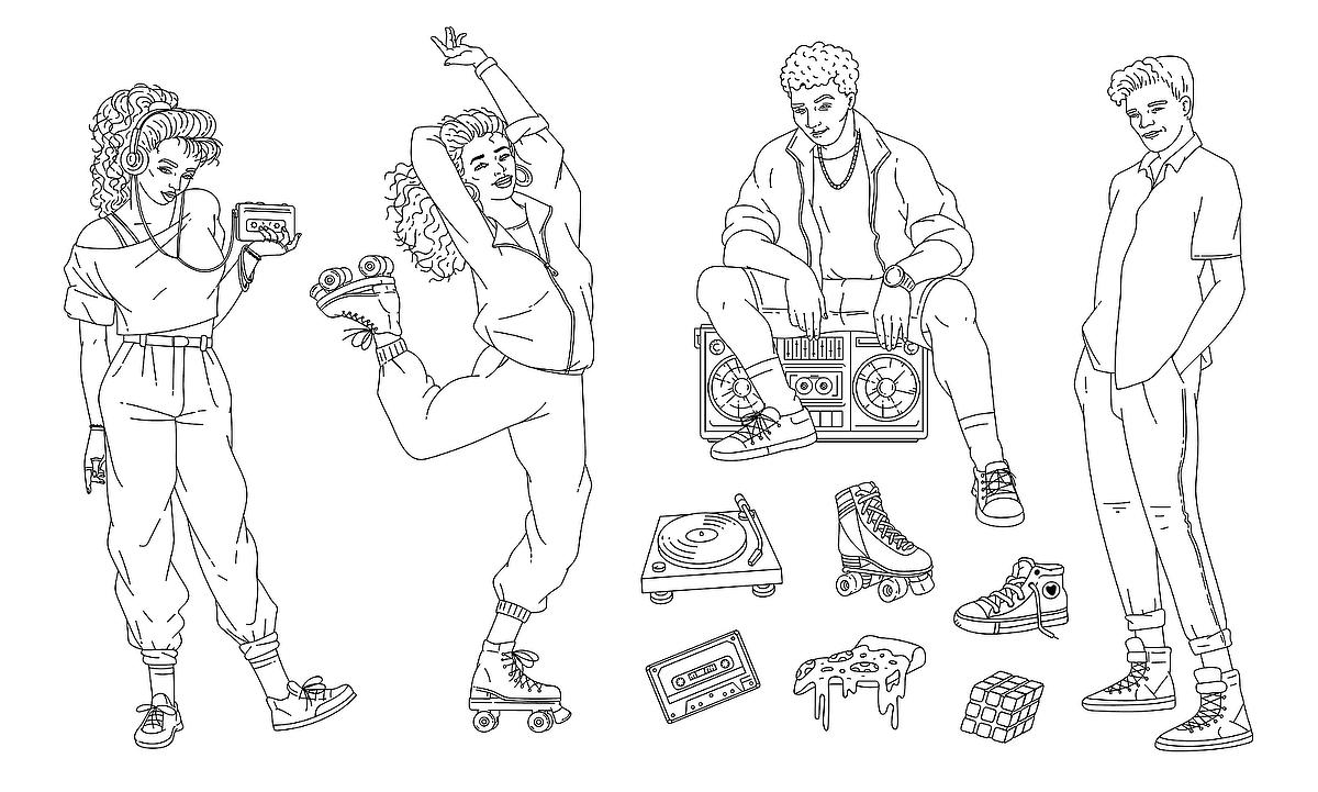 S coloring pages free fun retro printable coloring pages of the fabulous s printables mom