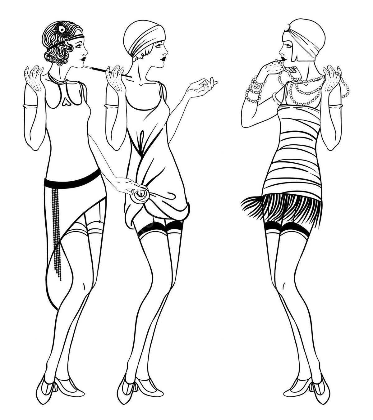 S retro coloring book flapper girl illustrationsparty invitations vector book drawing girl drawing rat drawing png and vector with transparent background for free download