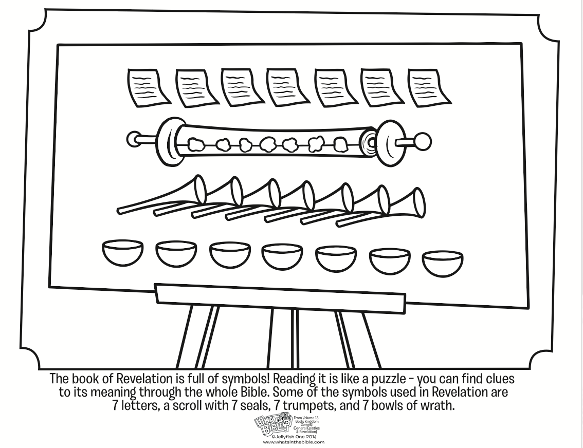 Symbols in revelation coloring page
