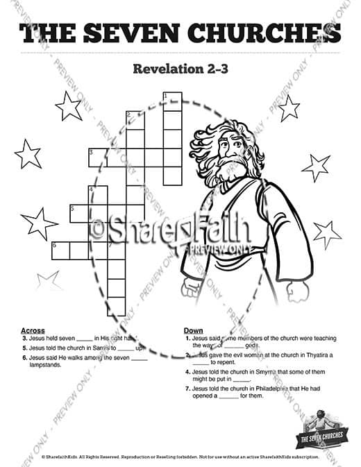 Revelation the seven churches sunday school coloring pages â
