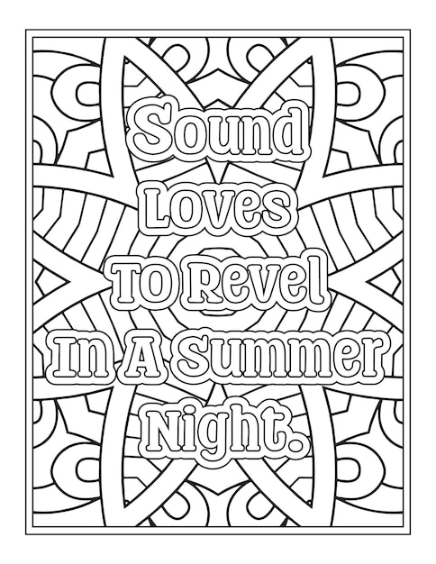 Premium vector summer quotes coloring pages for kdp coloring pages