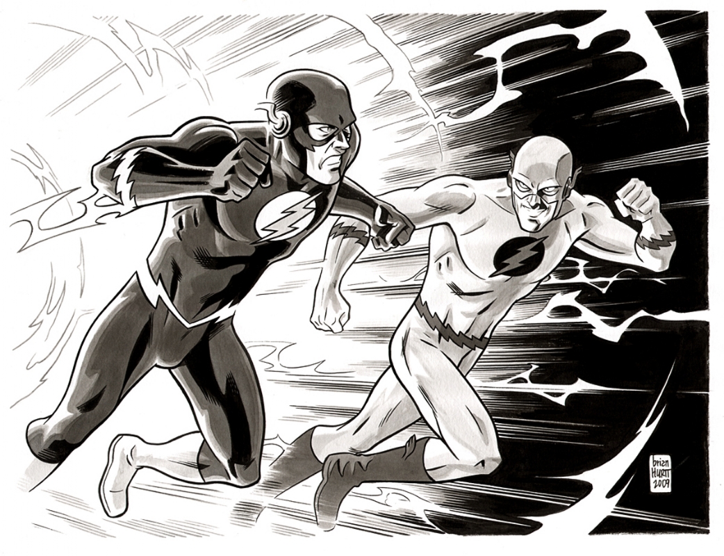 Flash vs reverse flash in andrew varchos dc miscellaneous ic art gallery room
