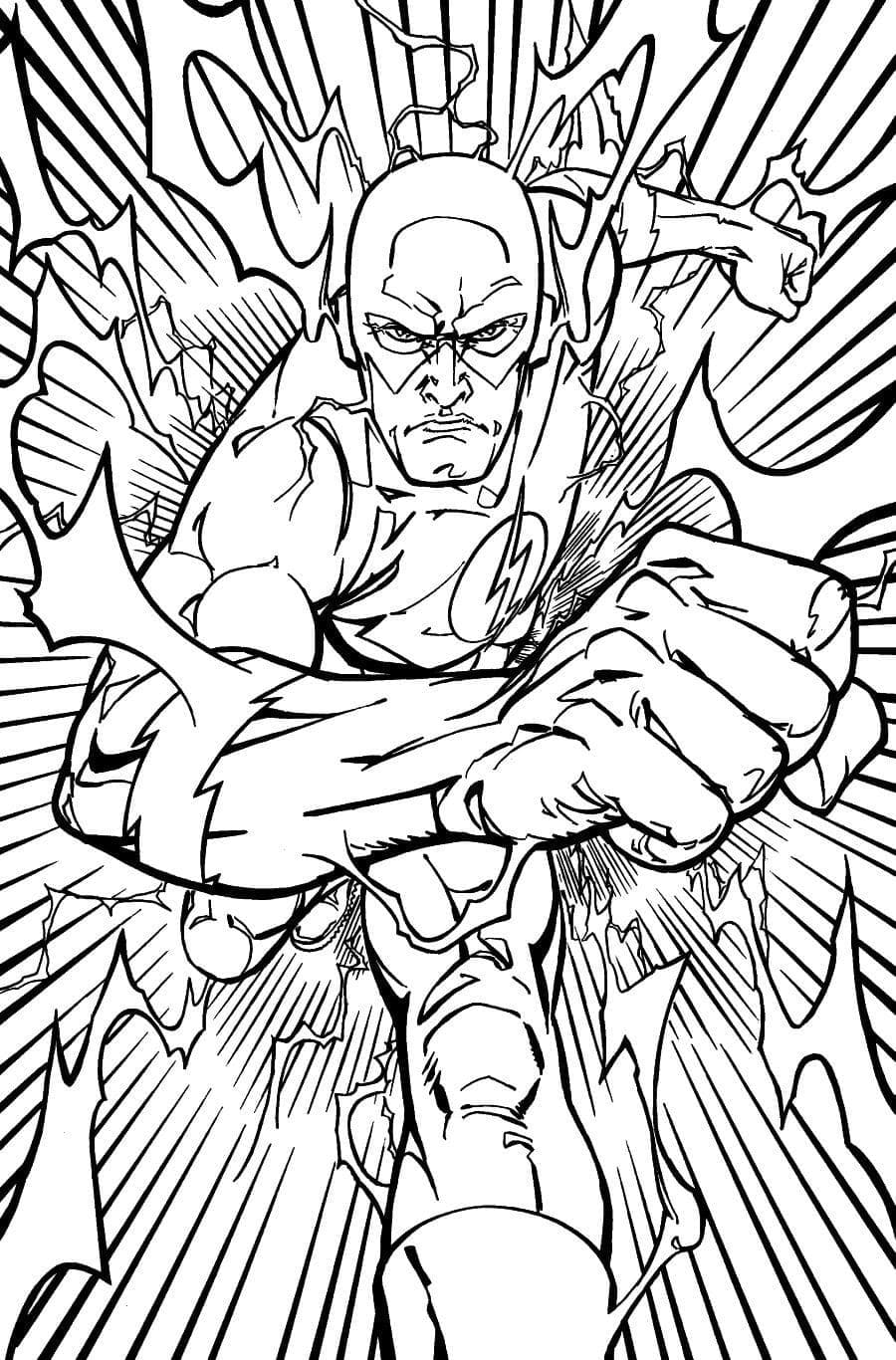 Angry flash coloring page
