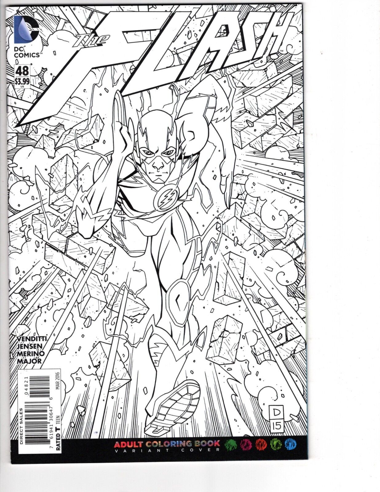 The flash adult coloring book variant ic book dc ics nm