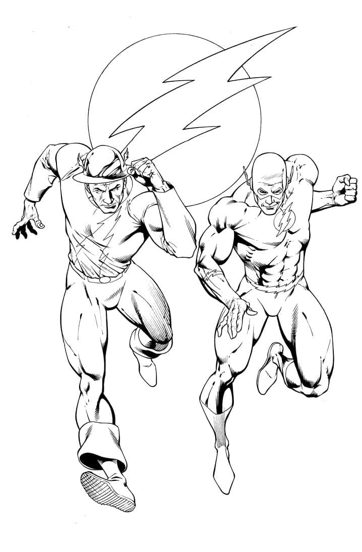 Superheroes flash coloring page