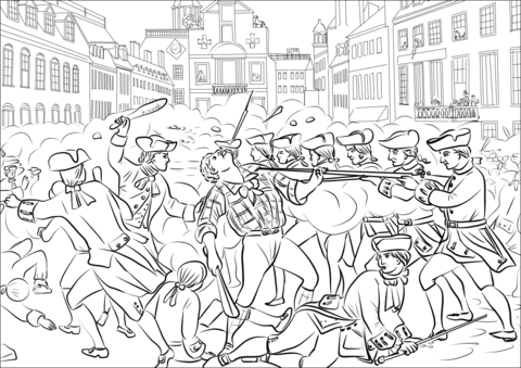 Boston massacre coloring page free printable coloring pages