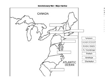 Revolutionary war battle map by history motivation station tpt