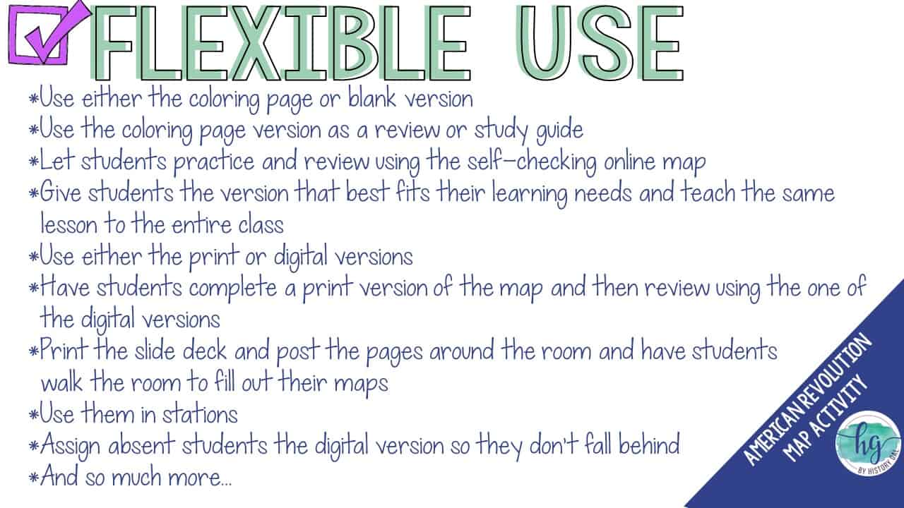 American revolution map activity