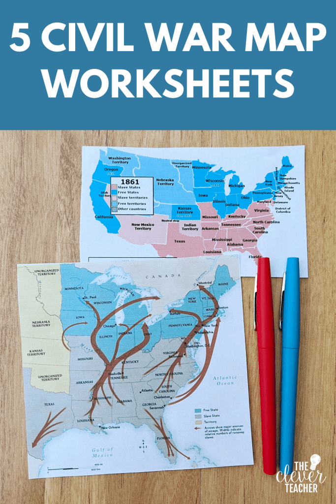 Free civil war map worksheets