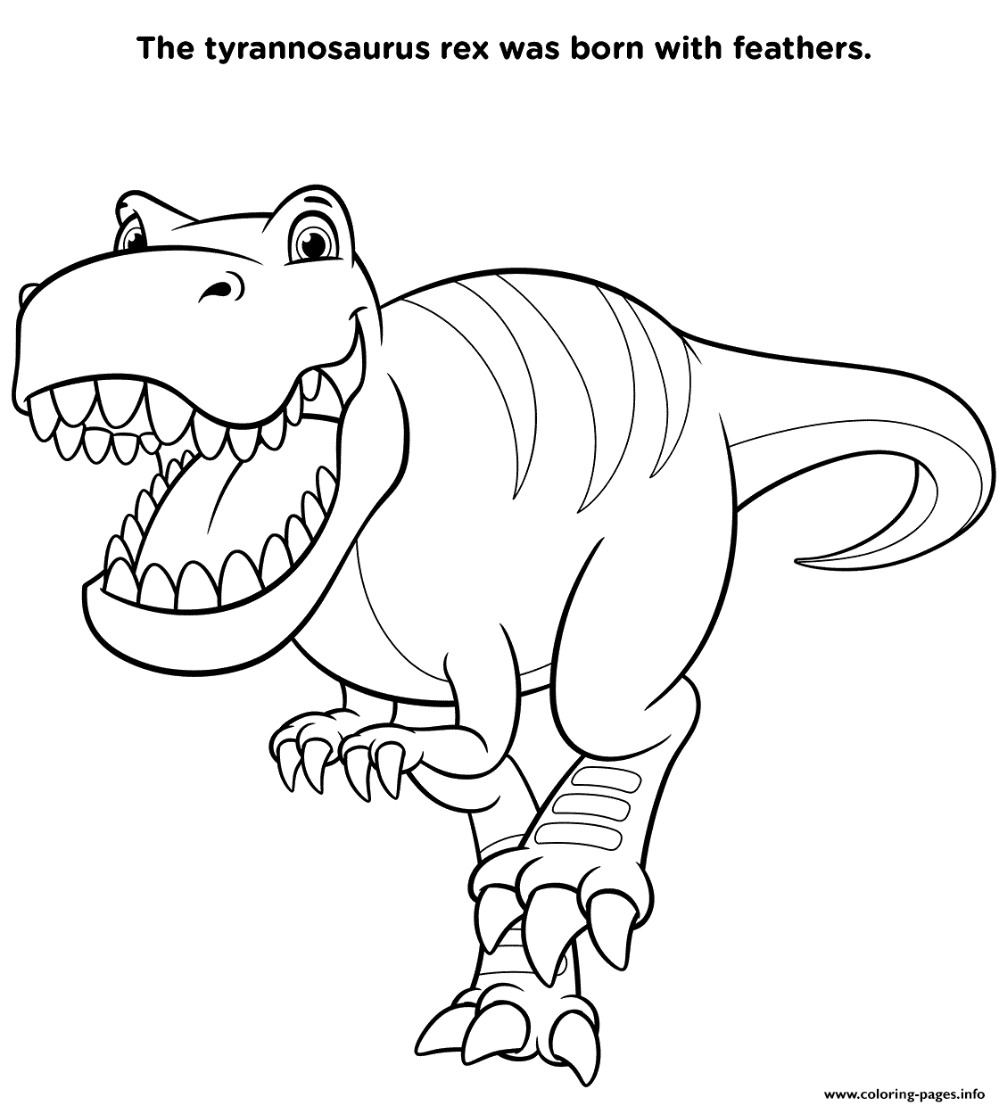 Tyrannosaurus rex for kids coloring page printable