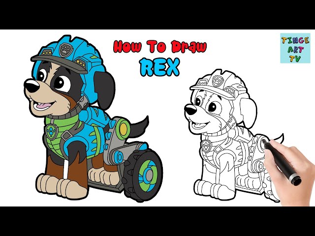 How to draw rex paw patrol tigne art tv