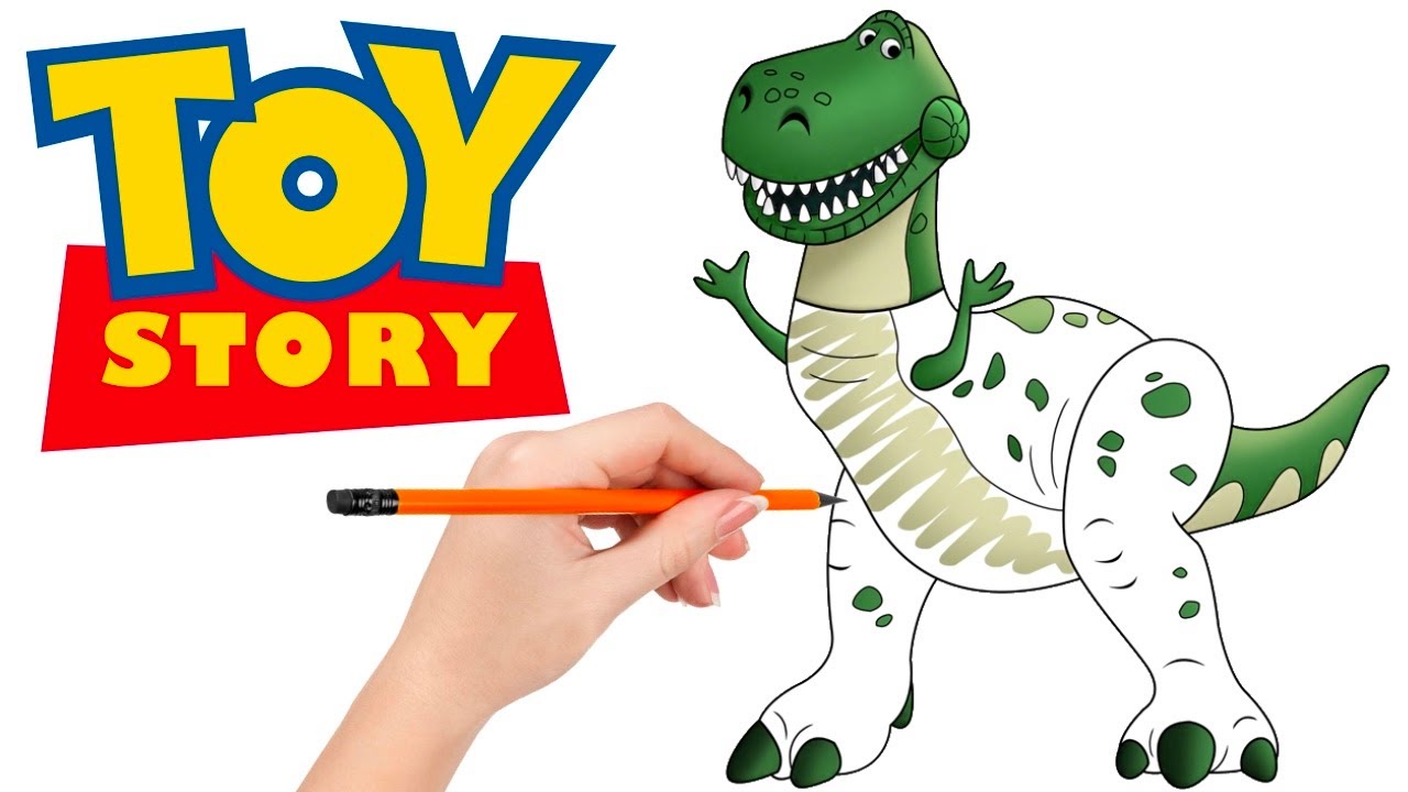 How to draw dinosaur rex fro toy story