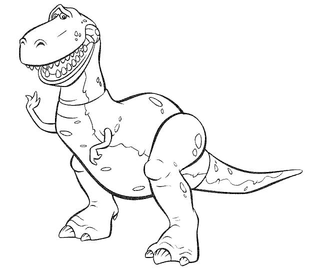 Rex from toy story coloring page