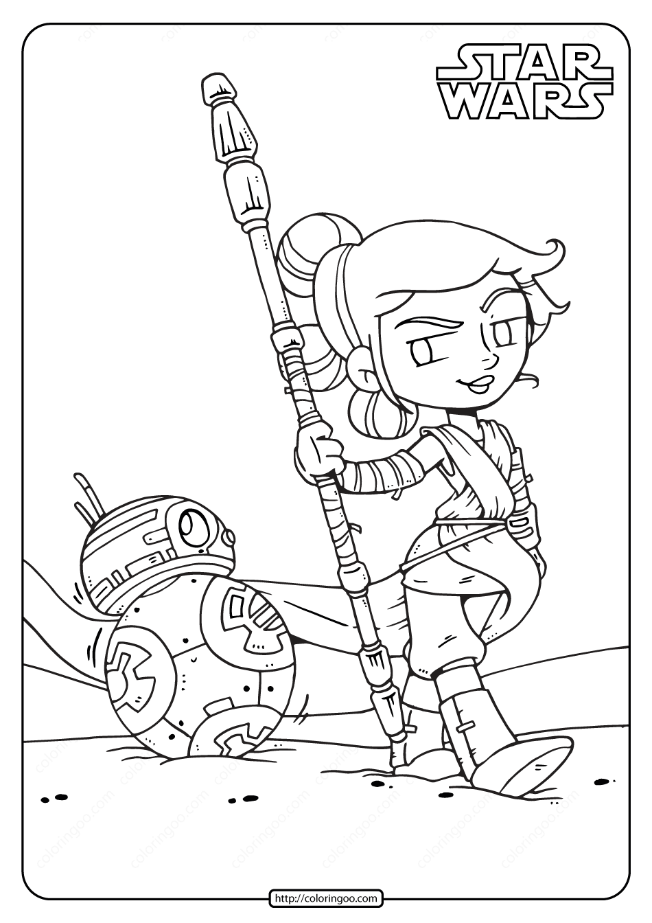 Printable star wars rey and bb coloring pages star wars coloring sheet star wars coloring book star wars colors