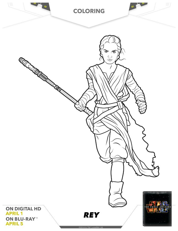 Star wars rey coloring page