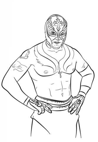 Rey mysterio coloring page free printable coloring pages