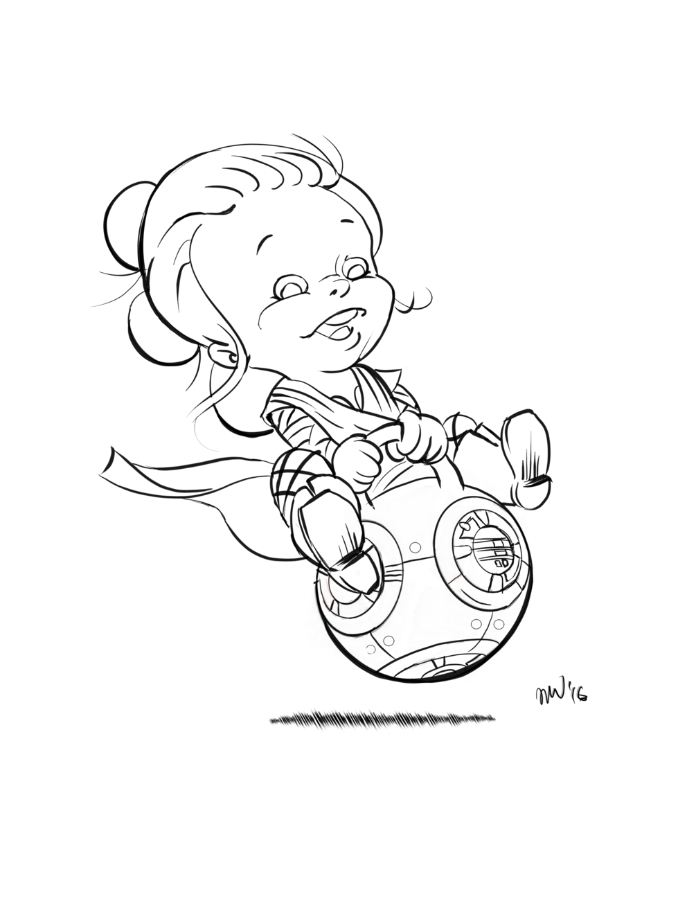 Rey from star wars coloring page