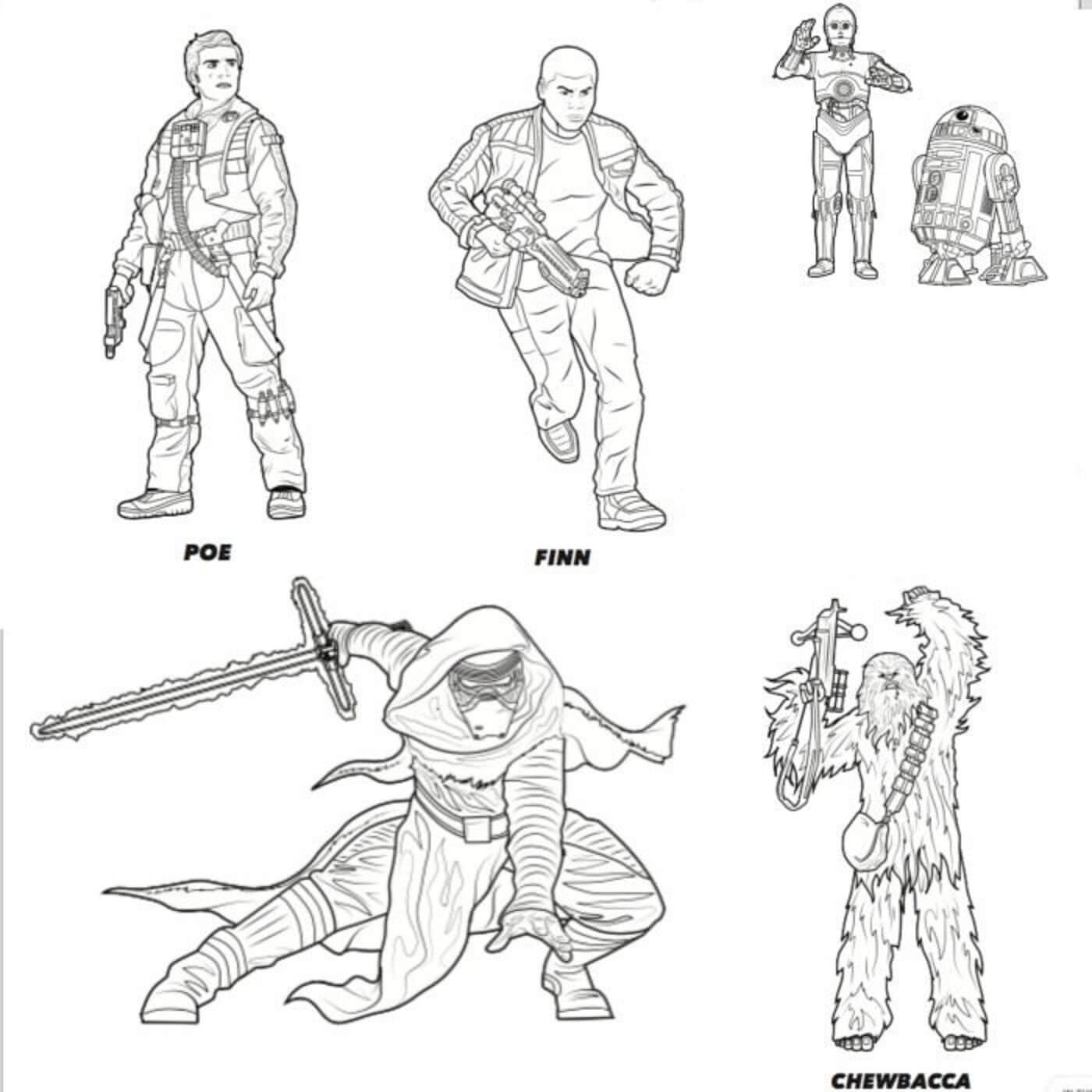 Luke skywalker and rey coloring page
