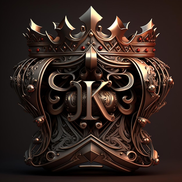 Premium ai image the king of clubs crown in d graphic logo well lit facing front crown ai generated image