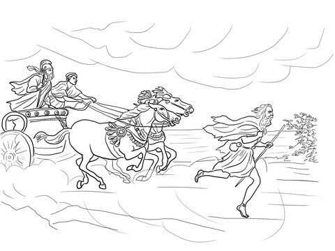 Elijah runs away from jezebel coloring page free printable coloring pages
