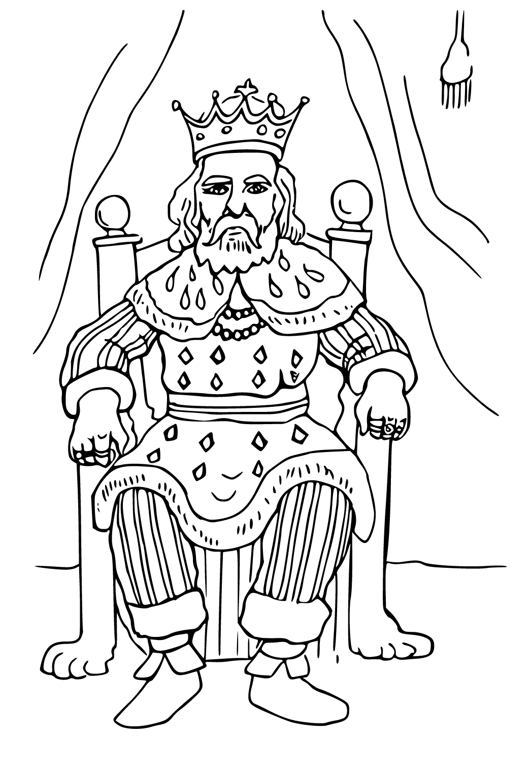 Free printable kings day throne coloring page for adults and kids