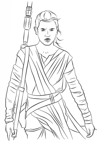 Rey from the force awakens coloring page free printable coloring pages