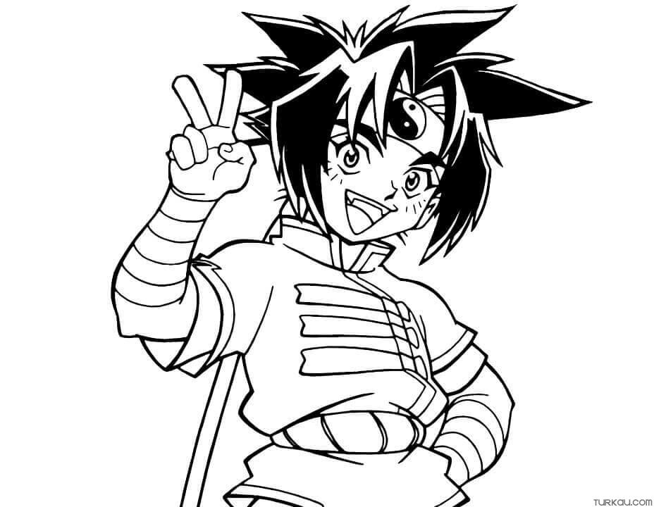 Beyblade rei coloring page