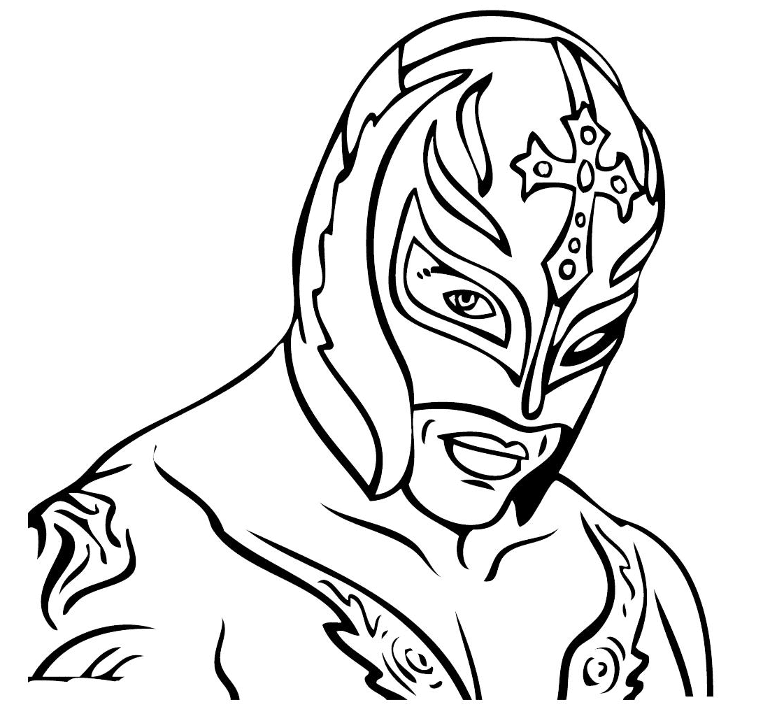 Rey mysterio wwe coloring page