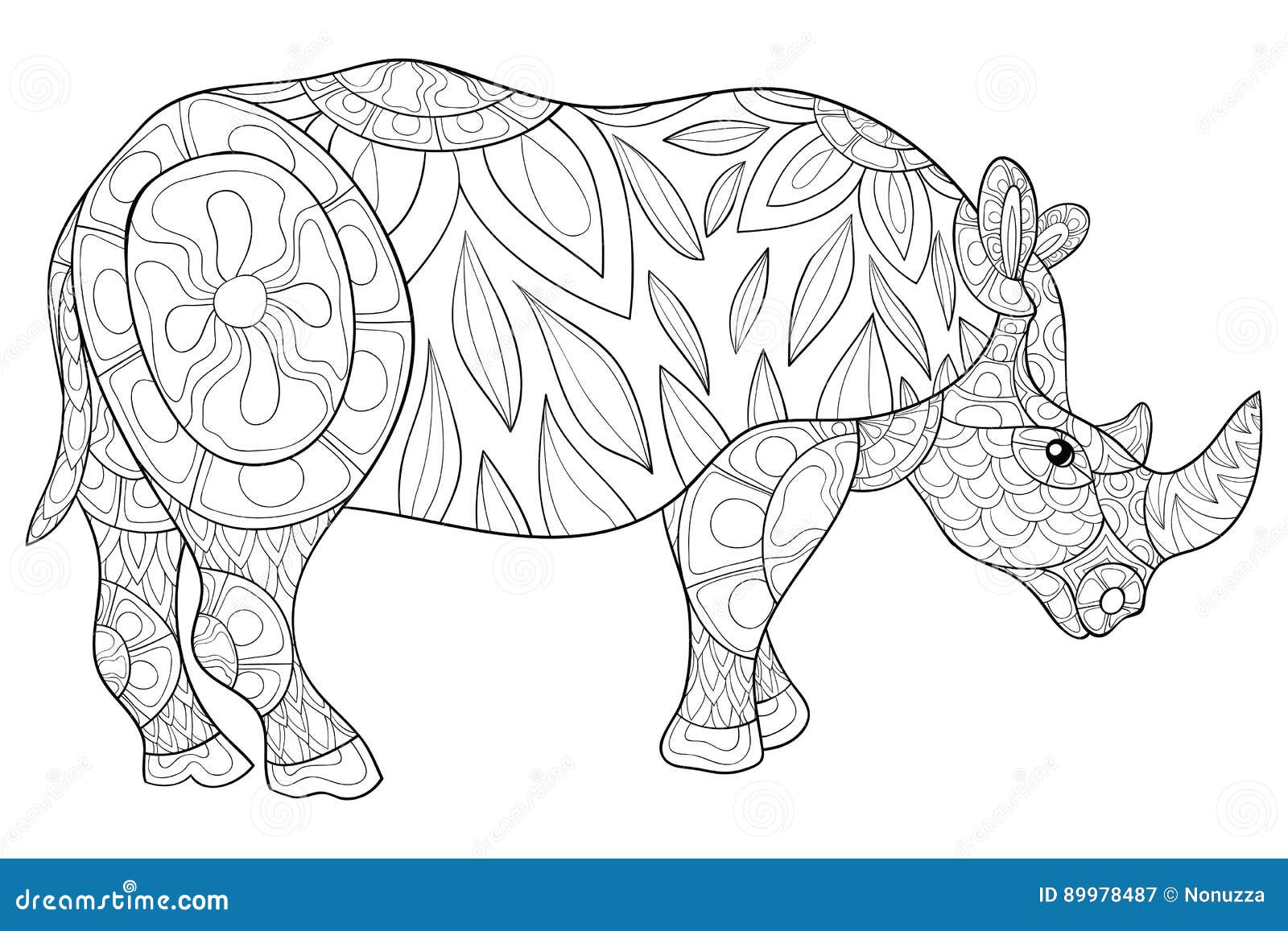 Rhino adult coloring page stock illustrations â rhino adult coloring page stock illustrations vectors clipart