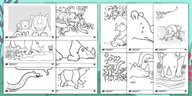 Ronald the rhino louring pages teacher made