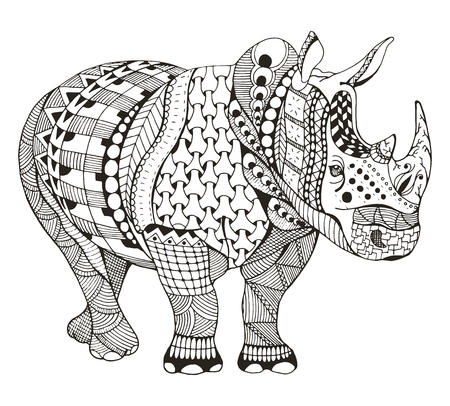 Rhino coloring book stock illustrations cliparts and royalty free rhino coloring book vectors