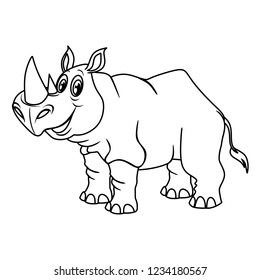 Rhino coloring page vector art icons and graphics for free download