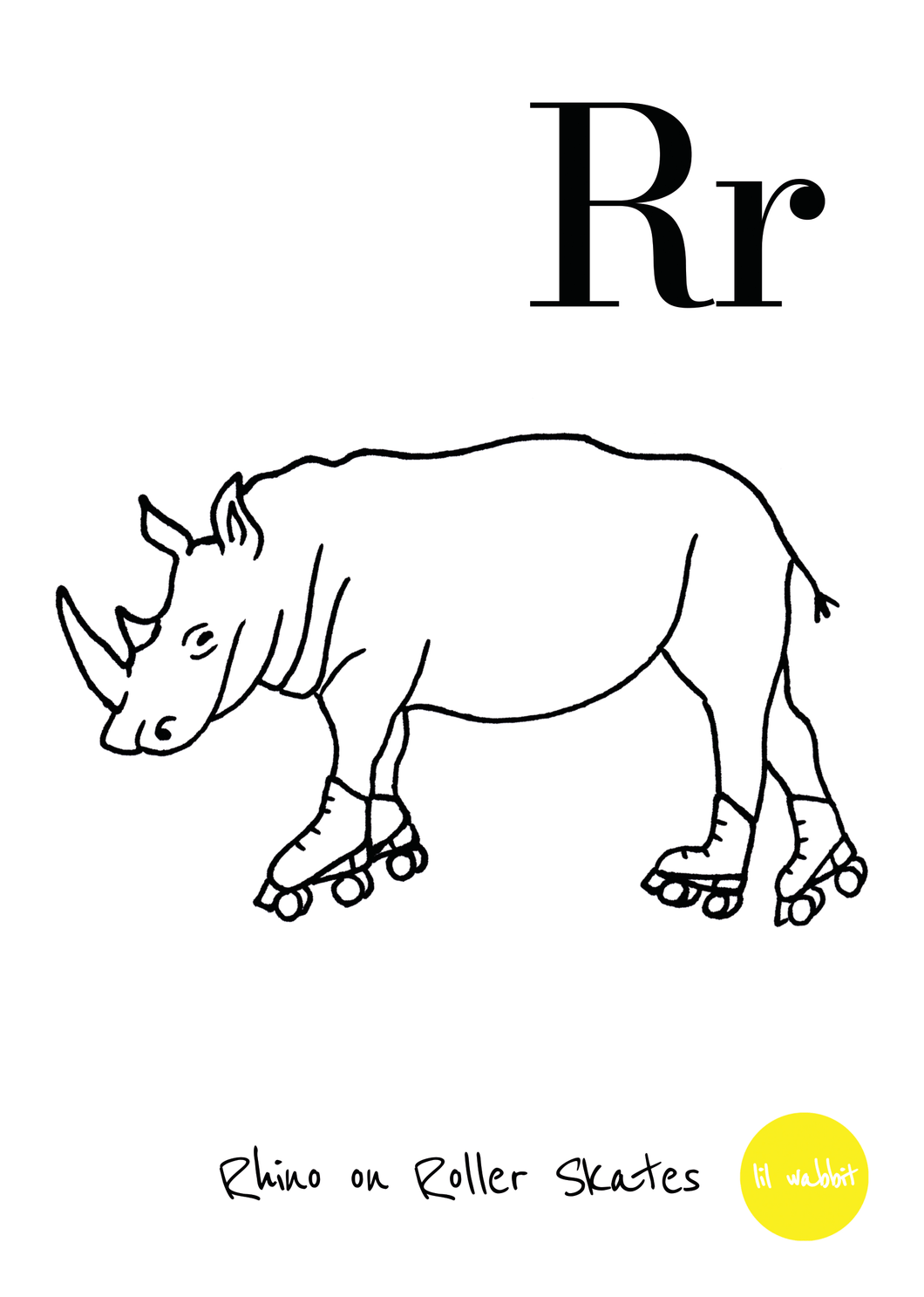 Rhino on roller skates