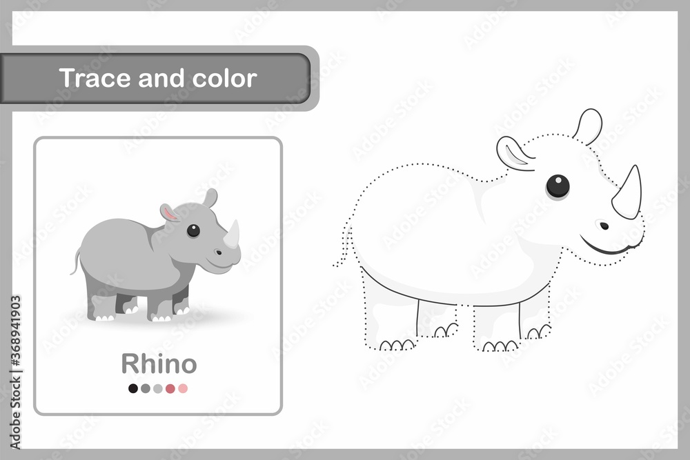 Drawing worksheet trace and colour rhino vector