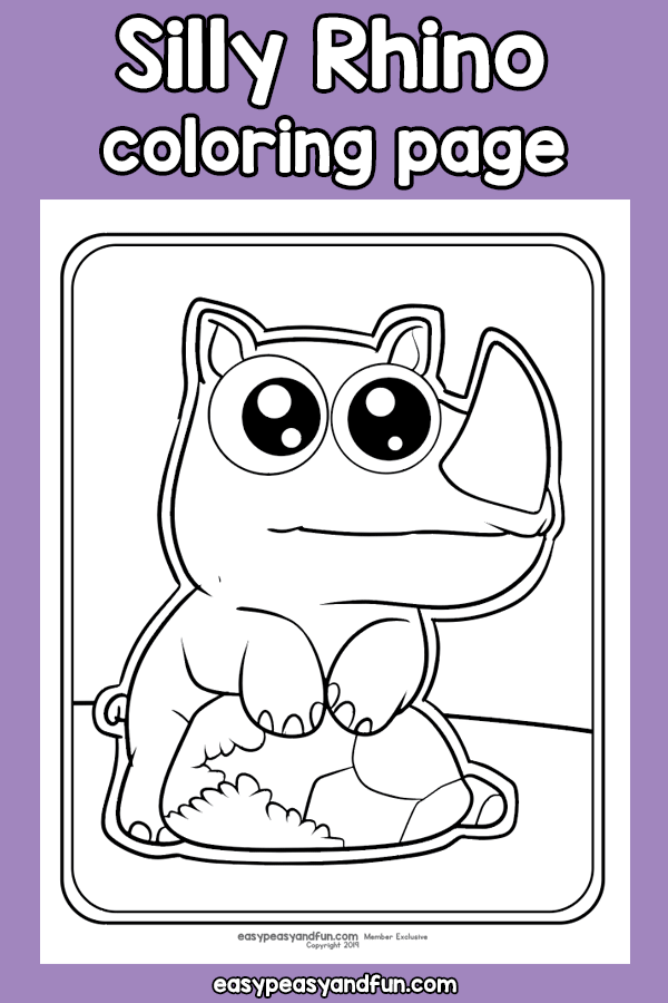Silly rhino coloring page â easy peasy and fun hip