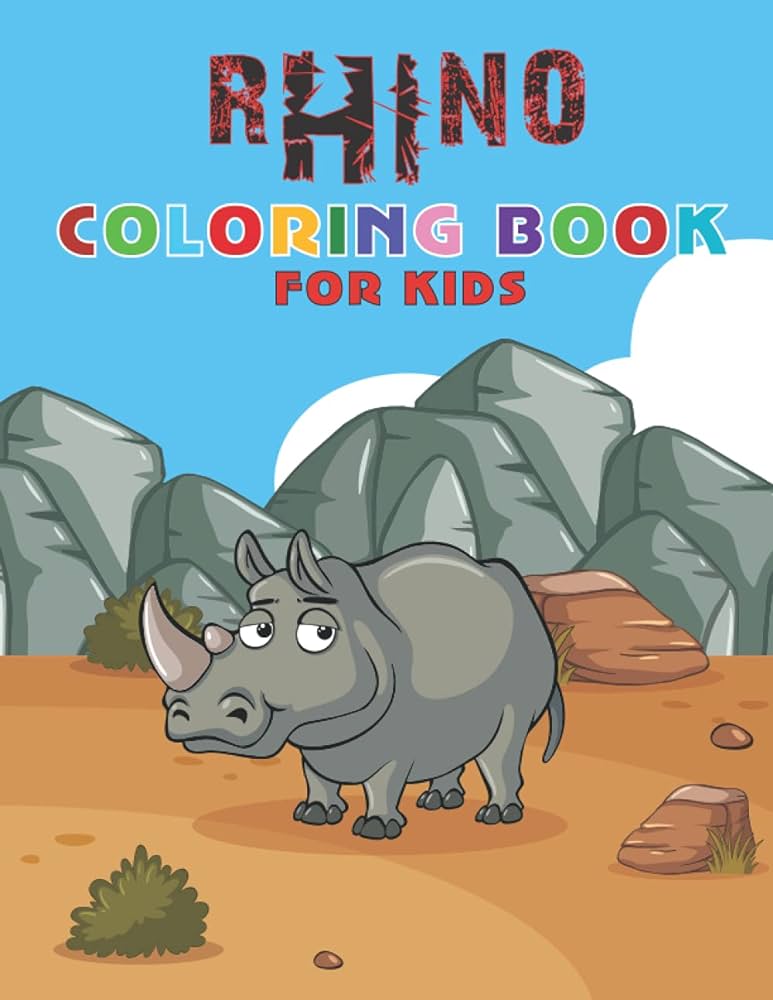 Rhino coloring book for kids a stress relieving rhinoceros coloring books for grown ups with beautiful intricate patterns presents for rhino pages for stress relief and relaxation press publishing sondra
