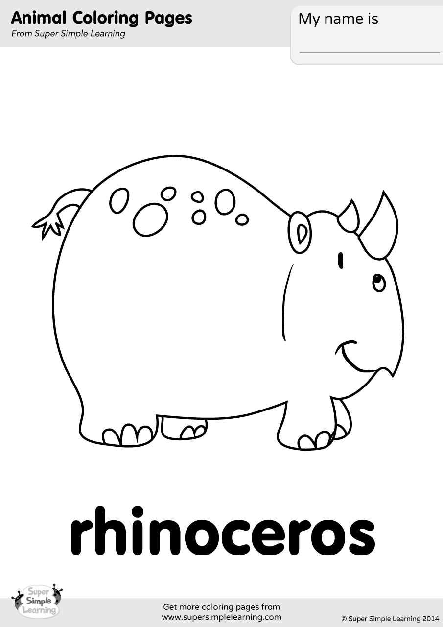 Rhinoceros coloring page