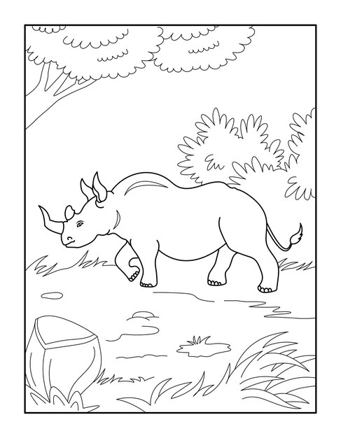 Page kids rhino coloring book images