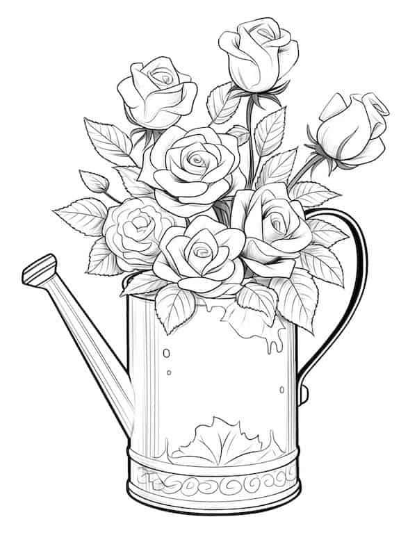 Beautiful rose coloring pages for kids and adults