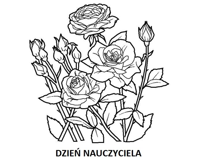 Kolorowanki dzieå nauczyciela i malowanki do druku rose coloring pages printable flower coloring pages coloring pages