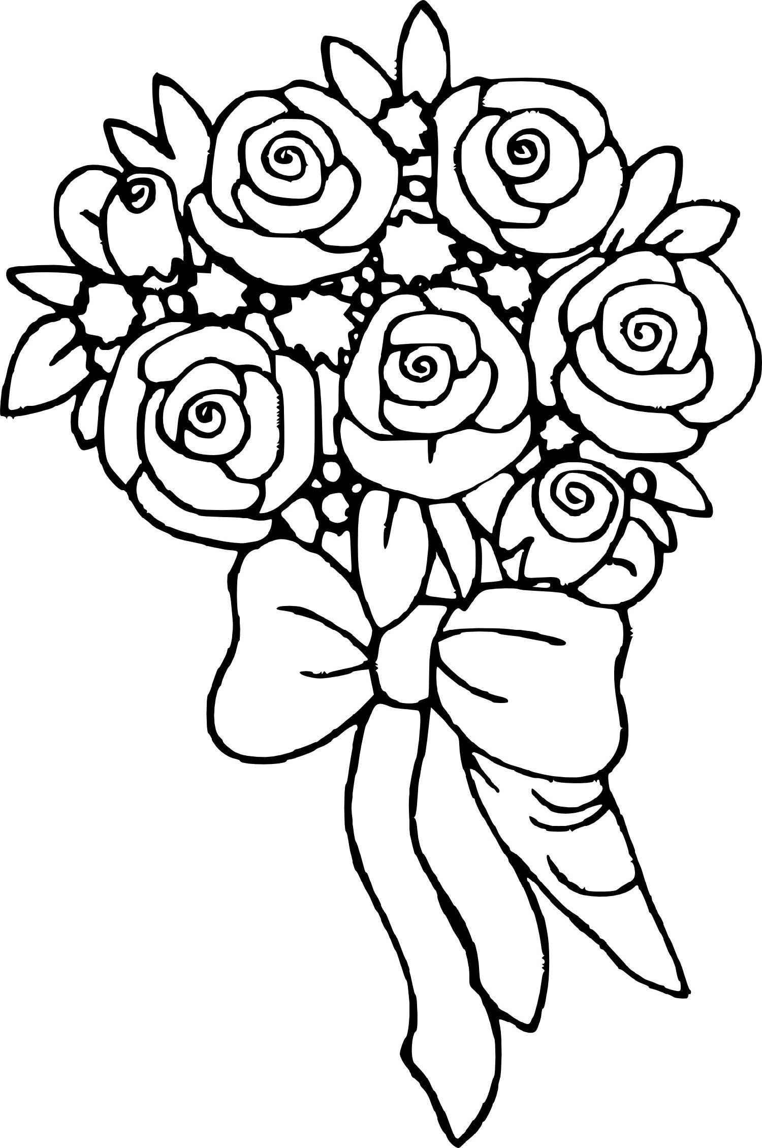 Rose coloring realistic flower bouquet flower coloring pages printable flower coloring pages mandala coloring pages
