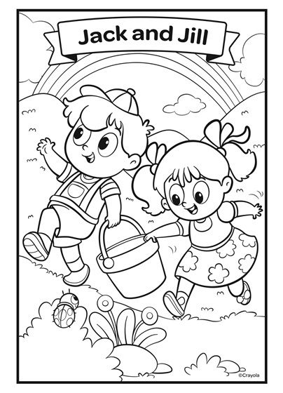 Nursery rhymes jack and jill coloring page nursery rhyme crafts crayola coloring pages free coloring pages