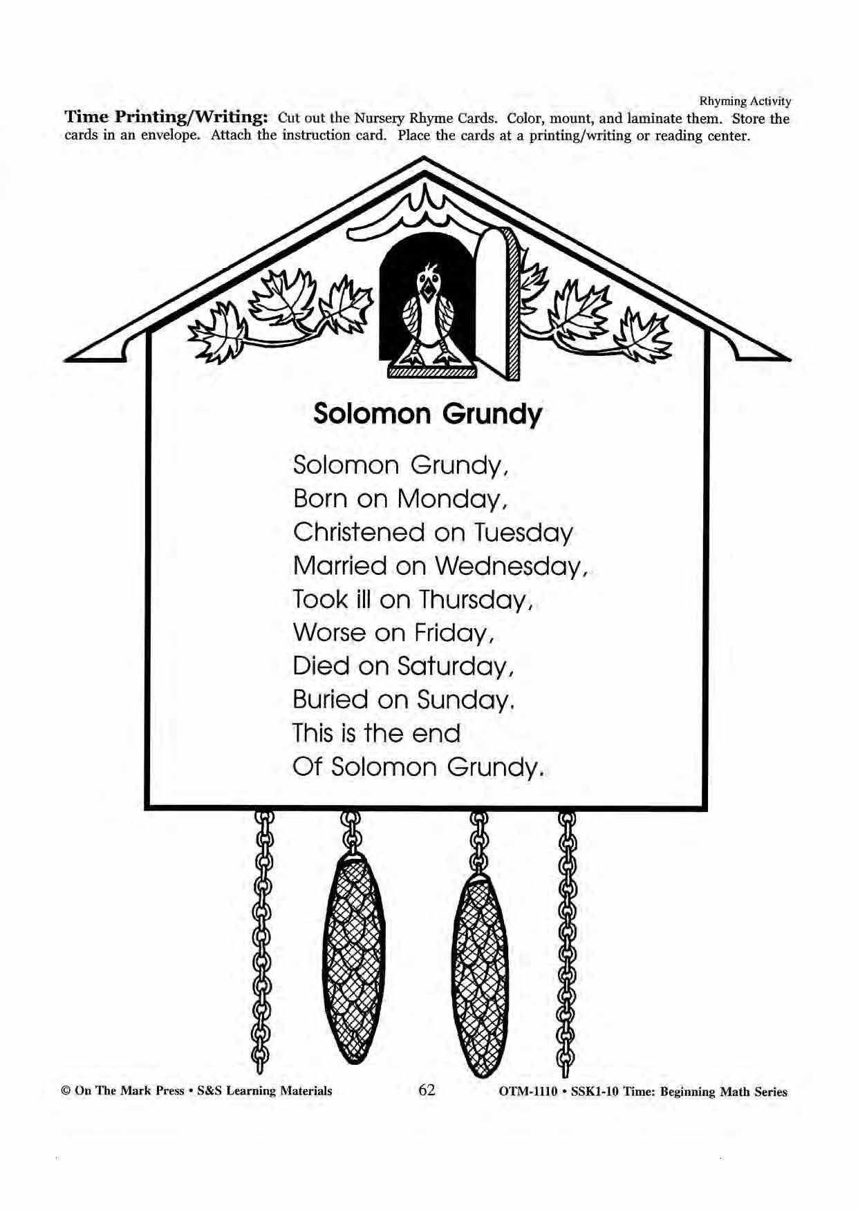 Time nursery rhymes grades