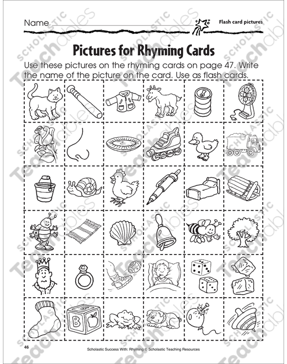 Rhyming flashcards and rhyming wheel printable flash cards