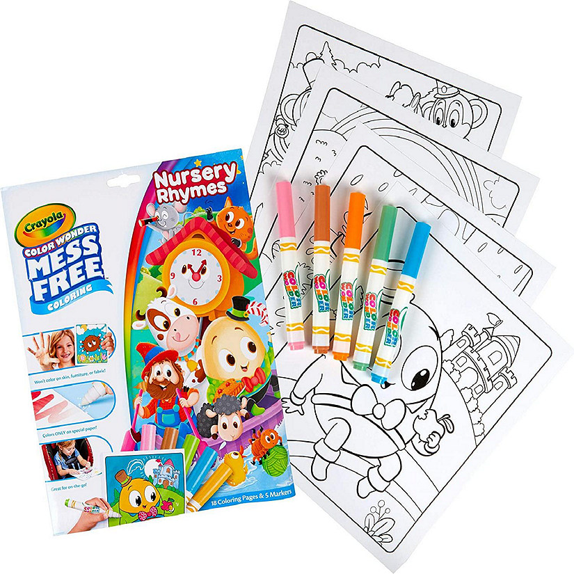 Crayola nursery rhymes wonder pages mess free coloring pages markers oriental trading